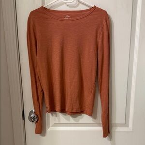 NEW J Crew 100% cotton Long Sleeve coral women long sleeves tee